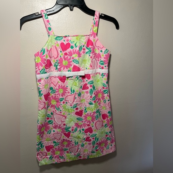 Lilly Pulitzer Other - Lily Pulitzer Girls Pink Heart Floral Shift Dress Sz 12